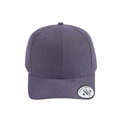 Blank 6-Panel Microfiber Laser Hole Trucker Hat with Light Grey front and Light Grey back
