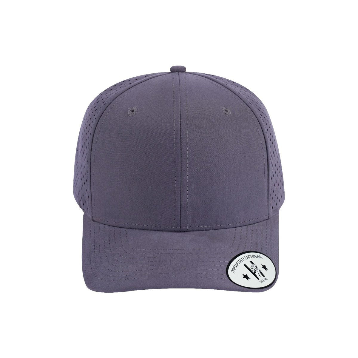 Blank 6-Panel Microfiber Laser Hole Trucker Hat with Grey front and Grey back