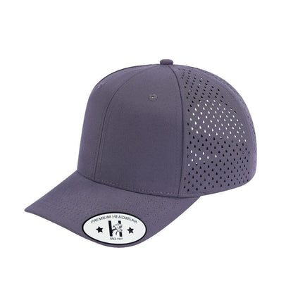 Blank 6-Panel Microfiber Laser Hole Trucker Hat with Light Grey front and Light Grey back