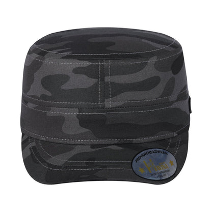 Blank Military Hat with Black Camo front and Black Camo back