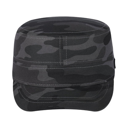Blank Military Hat with Black Camo front and Black Camo back