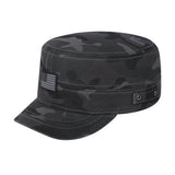 Rubber the US Flag Military Hat with Black Camo front and Black Camo back