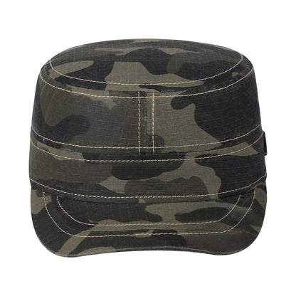 Blank Military Hat with Green Camo front and Green Camo back