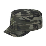 Star Military Hat with Green Camo front and Green Camo back