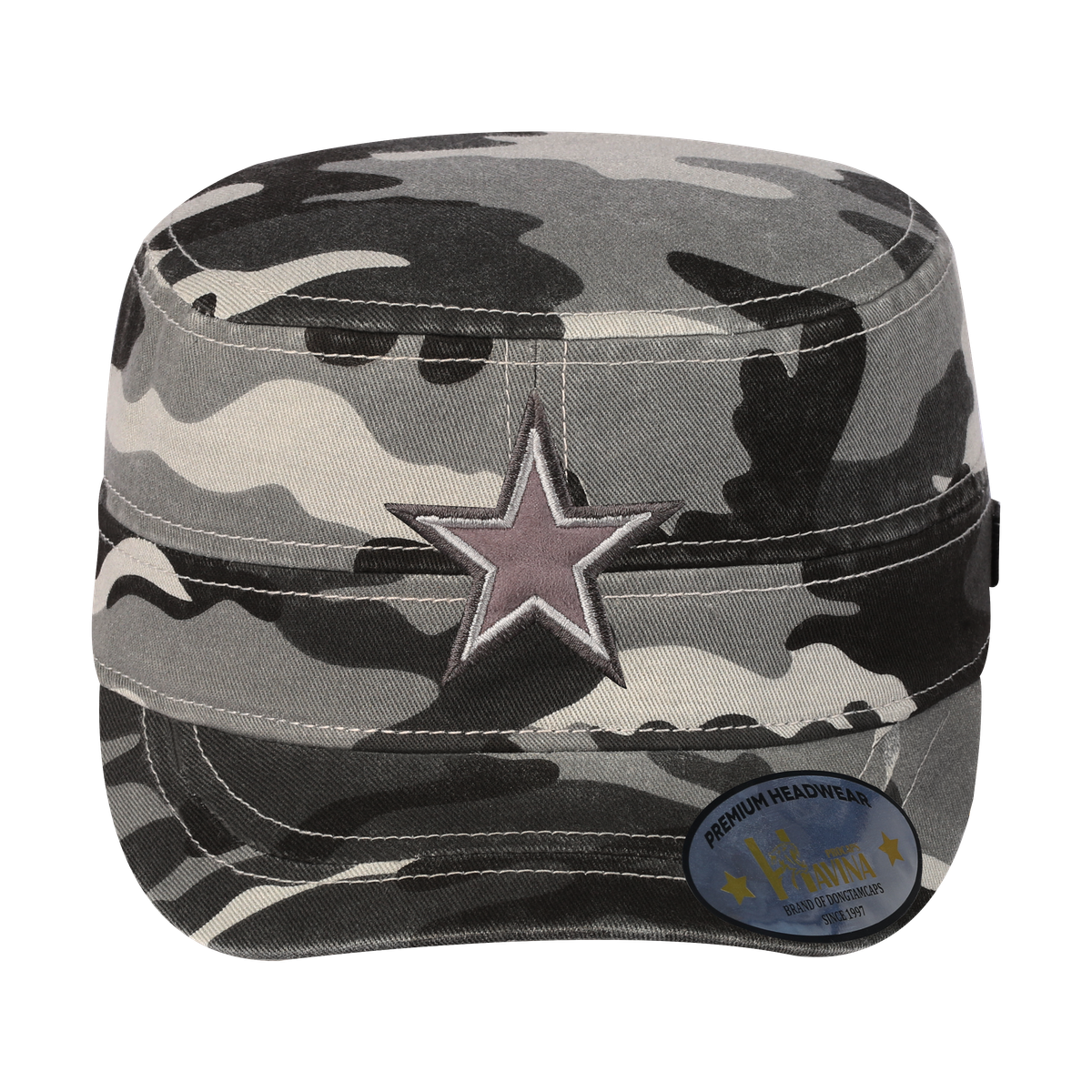 Blank Military Hat with Grey Camo front and Grey Camo back
