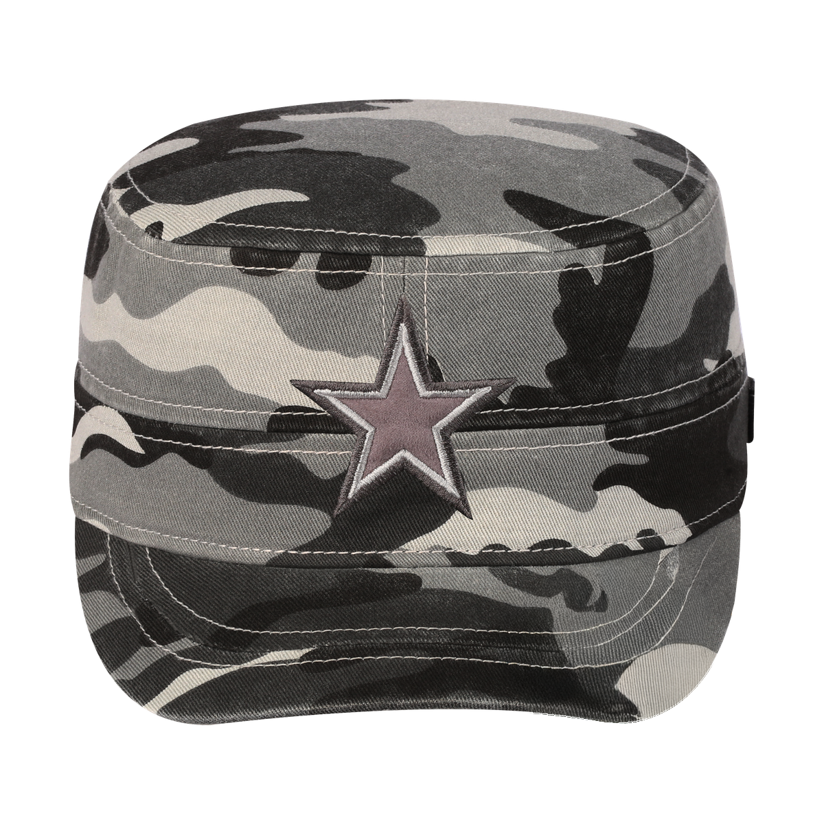 Blank Military Hat with Grey Camo front and Grey Camo back