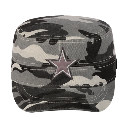Star Military Hat with Grey Camo front and Grey Camo back