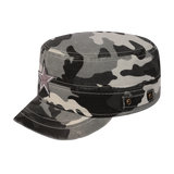 Star Military Hat with Grey Camo front and Grey Camo back
