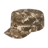 Blank Military Hat with Khaki Camo front and Khaki Camo back