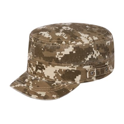Blank Military Hat with Khaki Camo front and Khaki Camo back