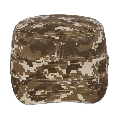 Blank Military Hat with Khaki Camo front and Khaki Camo back