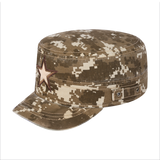 Star Military Hat with Khaki Camo front and Khaki Camo back