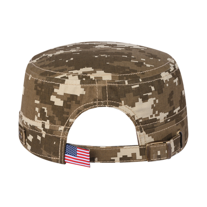 USA Military Hat with Khaki Camo front and Khaki Camo back