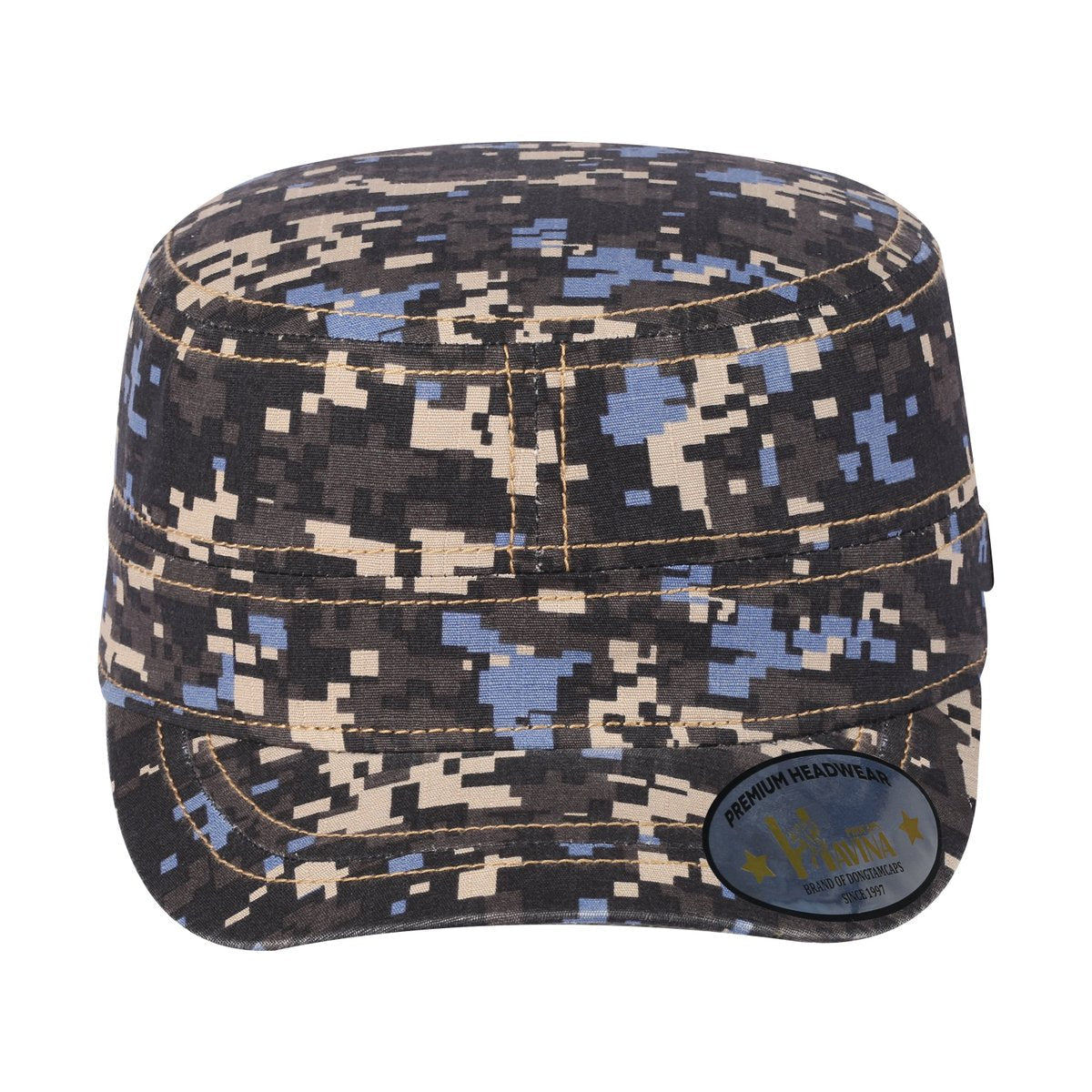 Blank Military Hat with Navy Camo front and Navy Camo back