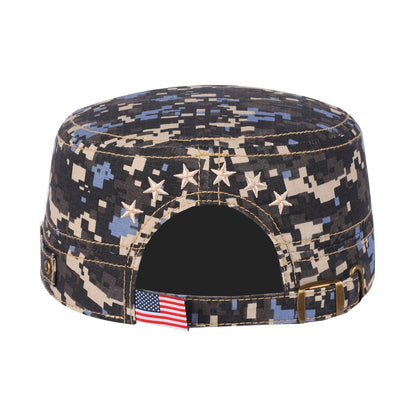 Star Military Hat with Navy Camo front and Navy Camo back