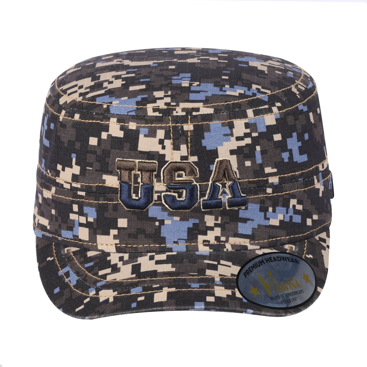 USA Military Hat with Navy Camo front and Navy Camo back