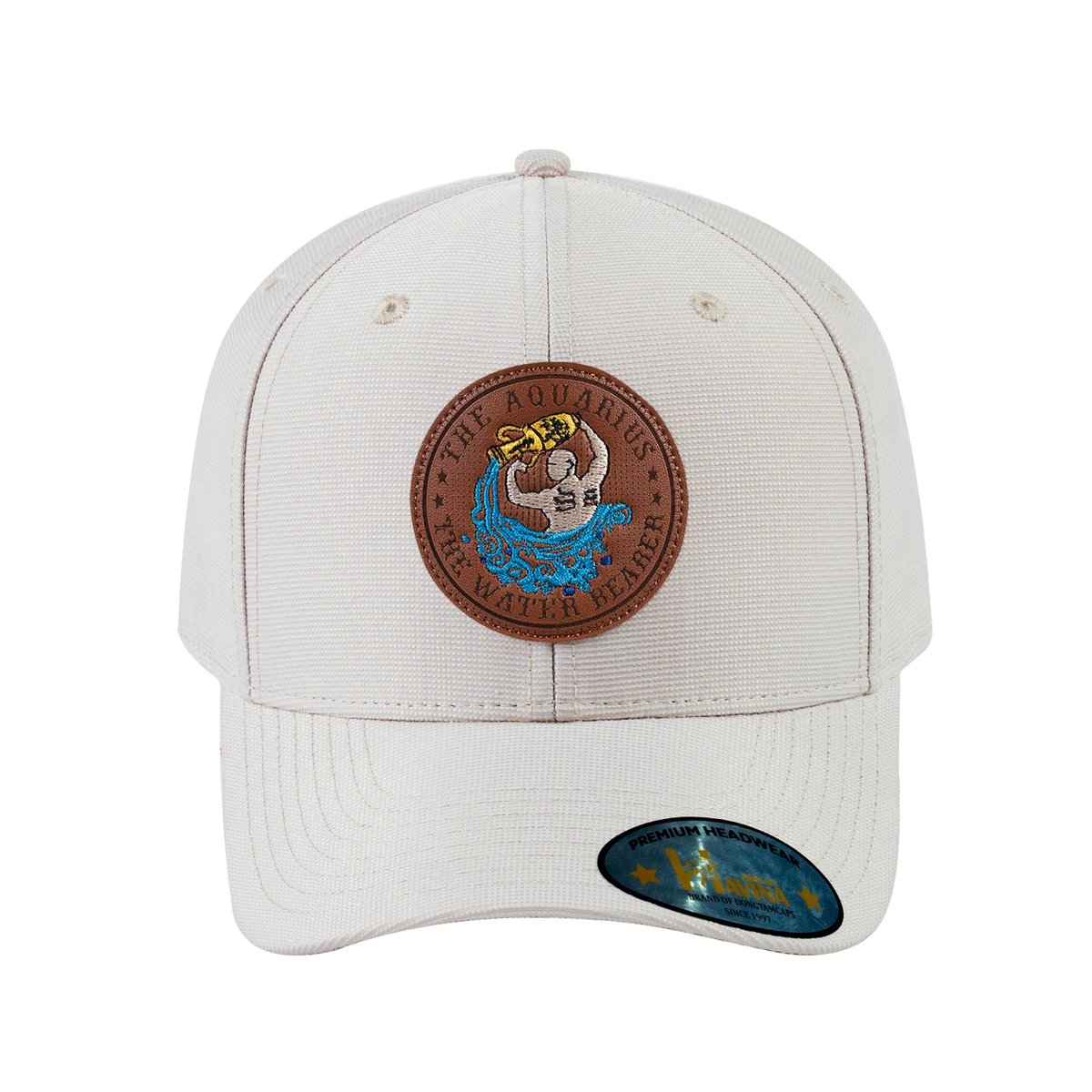 Aquarius Zodiac V2 6-Panel Baseball Cap with Beige front and Beige back
