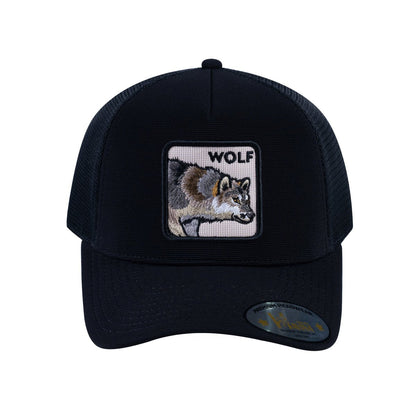 Wolf V2 5-Panel Trucker Hat with Black front and Black back