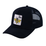 Bee V2 5-Panel Trucker Hat with Black front and Black back