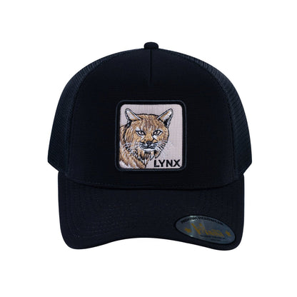 Lynx V2 5-Panel Trucker Hat with Black front and Black back