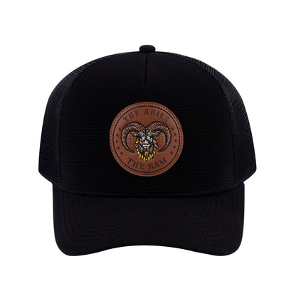 Aries Zodiac V2 5-Panel Trucker Hat with Black front and Black back