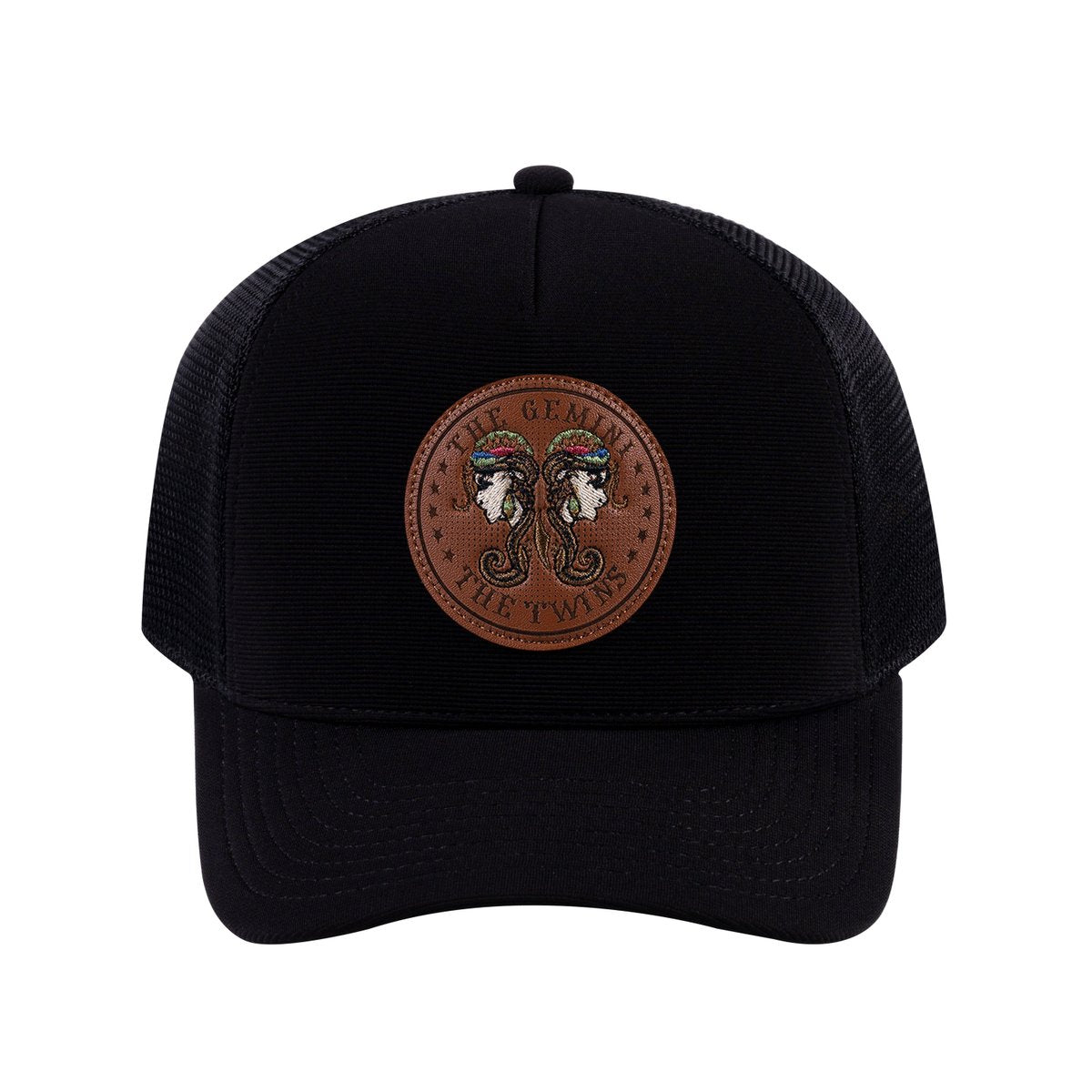 Gemini Zodiac V2 5-Panel Trucker Hat with Black front and Black back