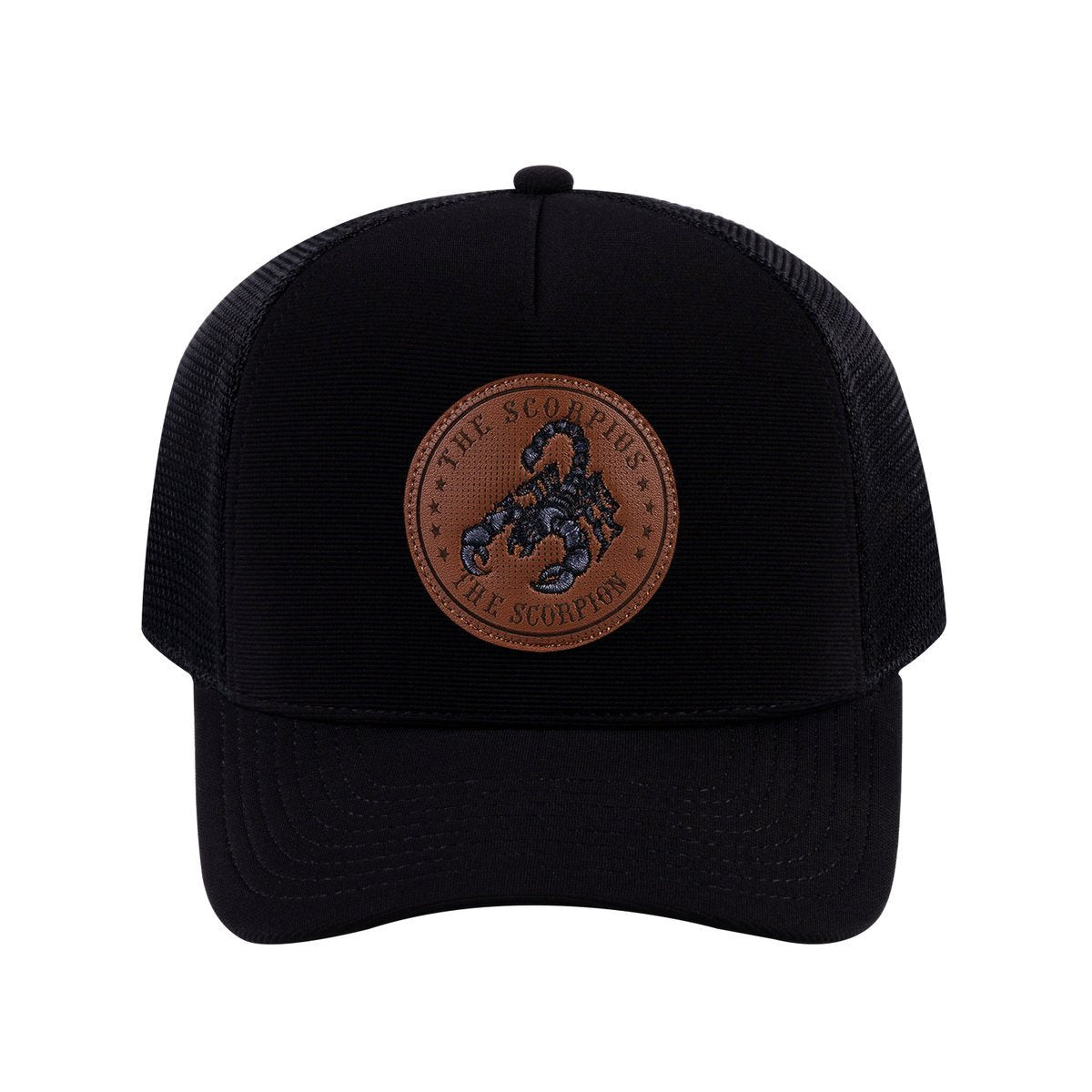 Scorpio Zodiac V2 5-Panel Trucker Hat with Black front and Black back