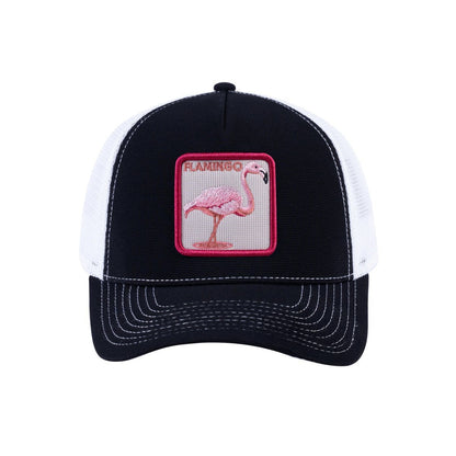 Flamingo V2 5-Panel Trucker Hat with Black front and White back