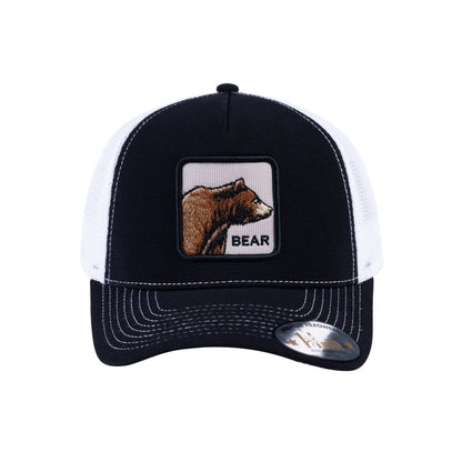 Bear V2 5-Panel Trucker Hat with Black front and White back