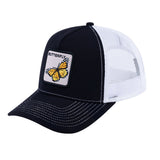 Butterfly V2 5-Panel Trucker Hat with Black front and White back