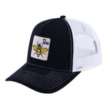 Bee V2 5-Panel Trucker Hat with Black front and White back