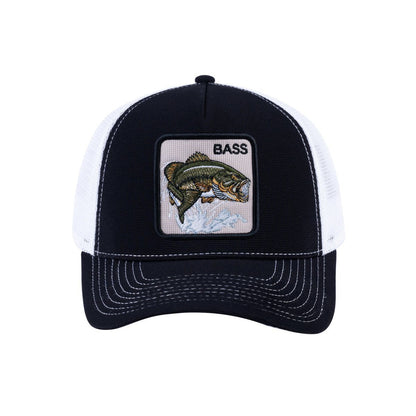 Bass V2 5-Panel Trucker Hat with Black front and White back