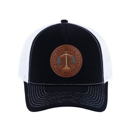 Libra Zodiac V2 5-Panel Trucker Hat with Black front and White back