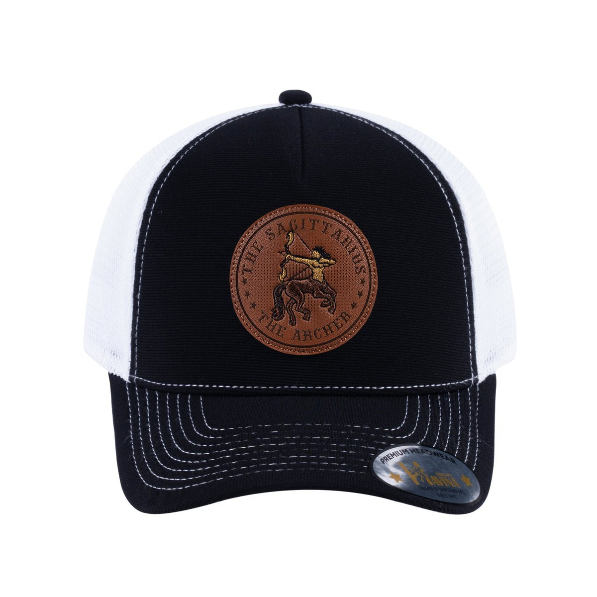 Sagittarius Zodiac V2 5-Panel Trucker Hat with Black front and White back