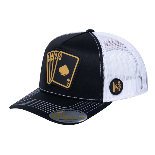 Winner 5-Panel Trucker Hat with Black front and White back - WINNER1