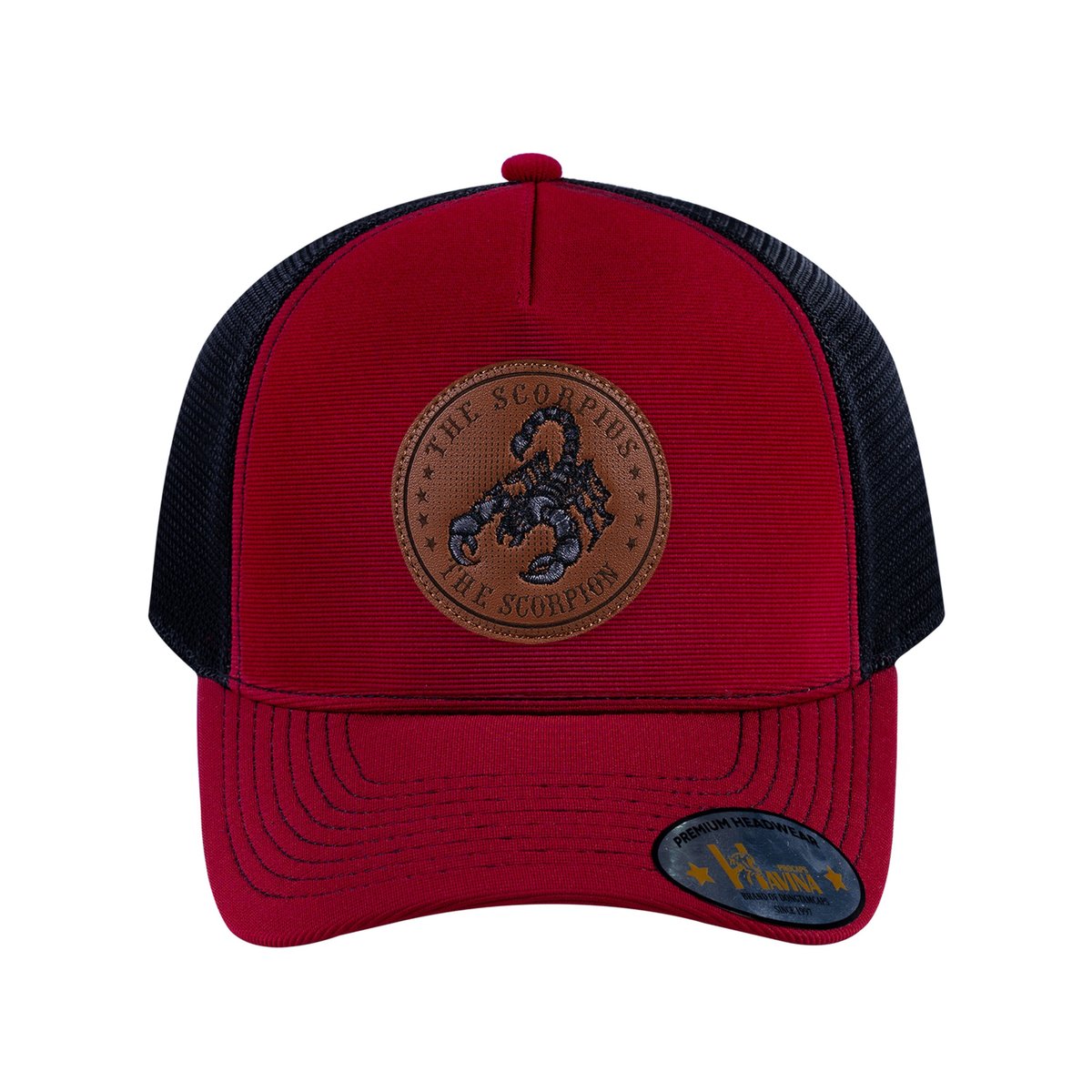 Scorpio Zodiac V2 5-Panel Trucker Hat with Burgundy front and Black back
