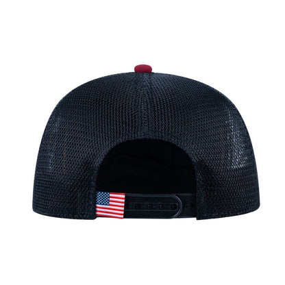 Tiger V2 5-Panel Trucker Hat with Burgundy front and Black back