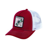 Dragonfly V2 5-Panel Trucker Hat with Burgundy front and White back