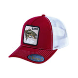 Bass V2 5-Panel Trucker Hat with Burgundy front and White back