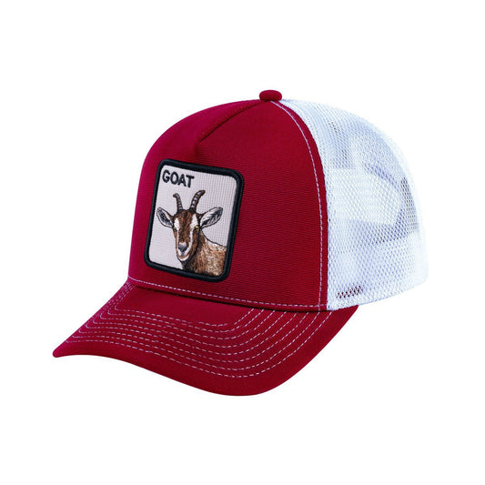 Goat V2 5-Panel Trucker Hat with Burgundy front and White back