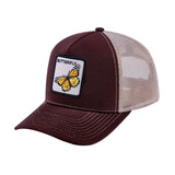 Butterfly V2 5-Panel Trucker Hat with Dark Brown front and Khaki back