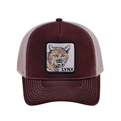 Lynx V2 5-Panel Trucker Hat with Dark Brown front and Khaki back
