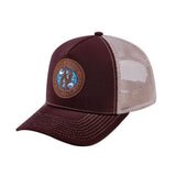 Pisces Zodiac V2 5-Panel Trucker Hat with Dark Brown front and Khaki back
