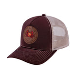 Cancer Zodiac V2 5-Panel Trucker Hat with Dark Brown front and Khaki back