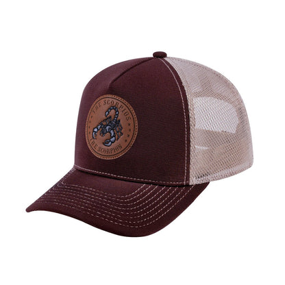 Scorpio Zodiac V2 5-Panel Trucker Hat with Dark Brown front and Khaki back