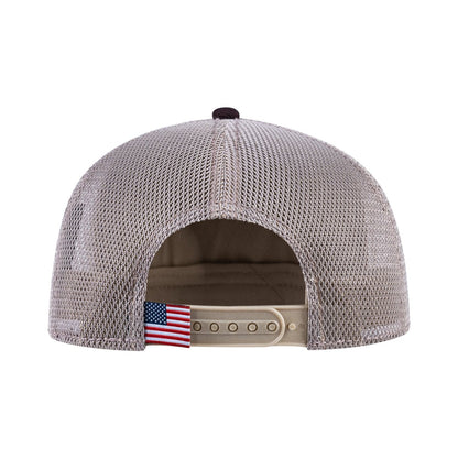 Taurus Zodiac V2 5-Panel Trucker Hat with Dark Brown front and Khaki back