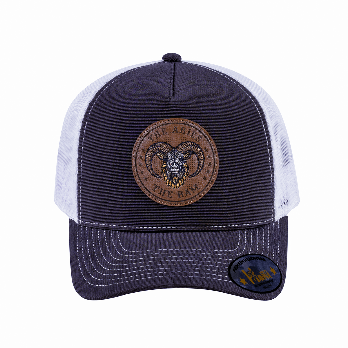 Aries Zodiac V2 5-Panel Trucker Hat with Dark Grey front and White back