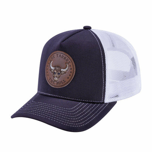 Taurus Zodiac V2 5-Panel Trucker Hat with Dark Grey front and White back