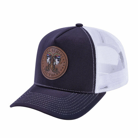 Virgo Zodiac V2 5-Panel Trucker Hat with Dark Grey front and White back