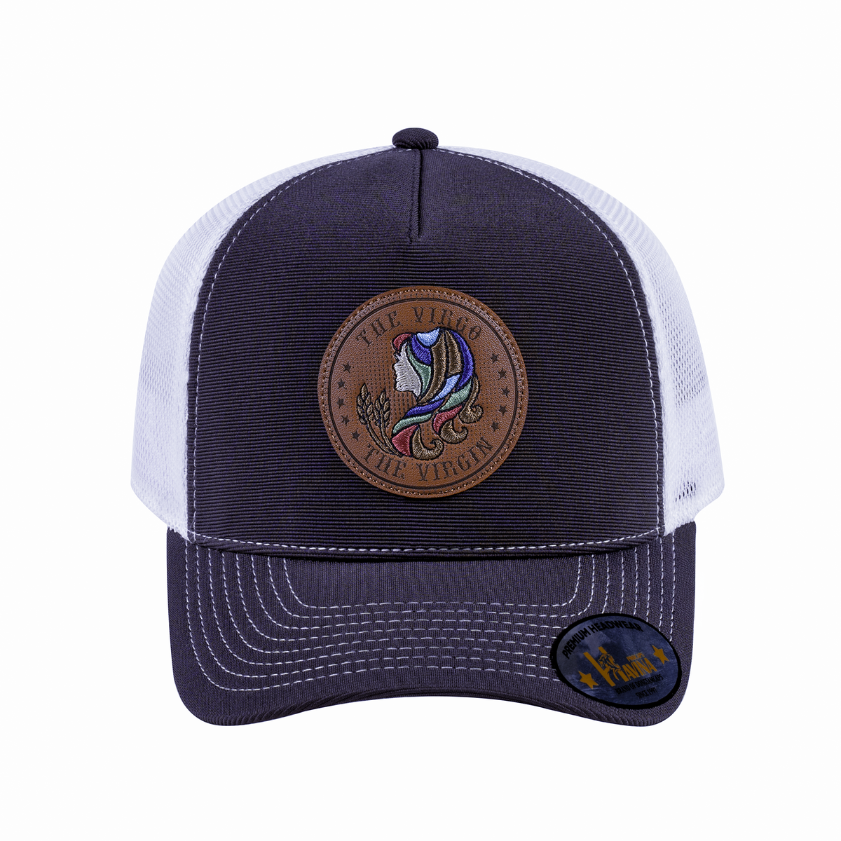 Gemini Zodiac V2 5-Panel Trucker Hat with Dark Grey front and White back